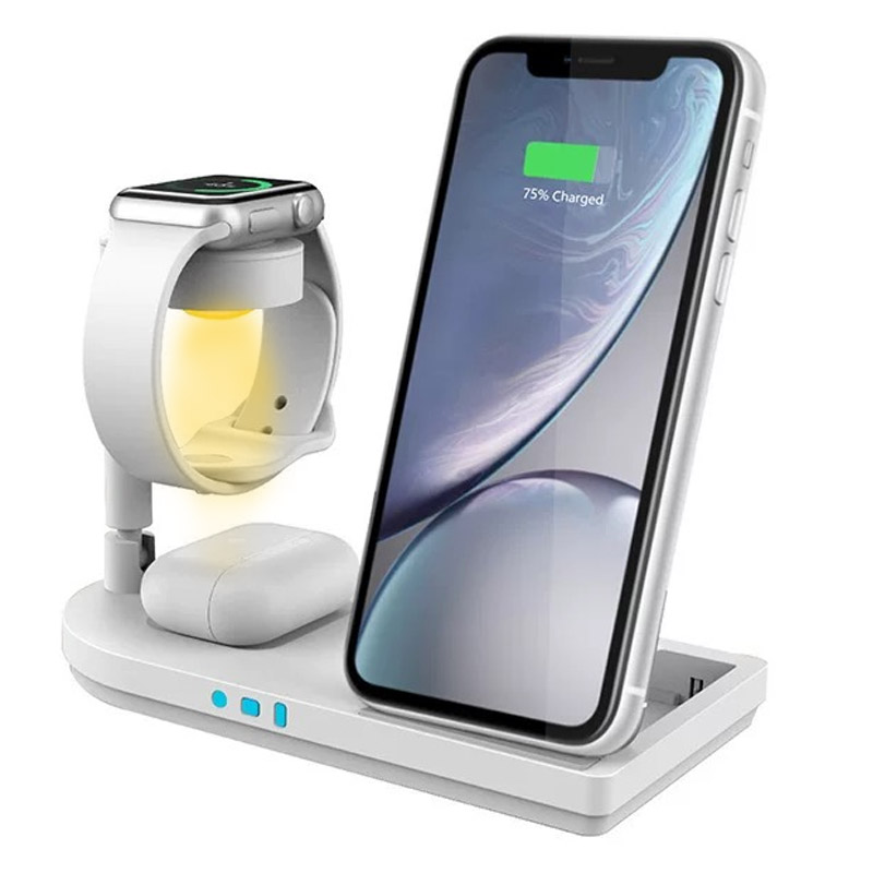 Smart Night Light - Складная беспроводная зарядная станция 3-в-1 с