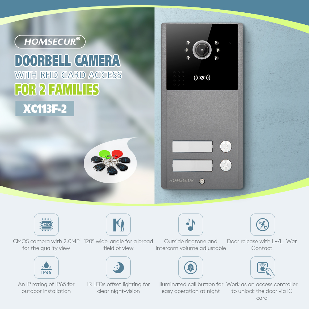 Video Doorbell - 4-проводной XC113F-2 HD уличный дверной звонок