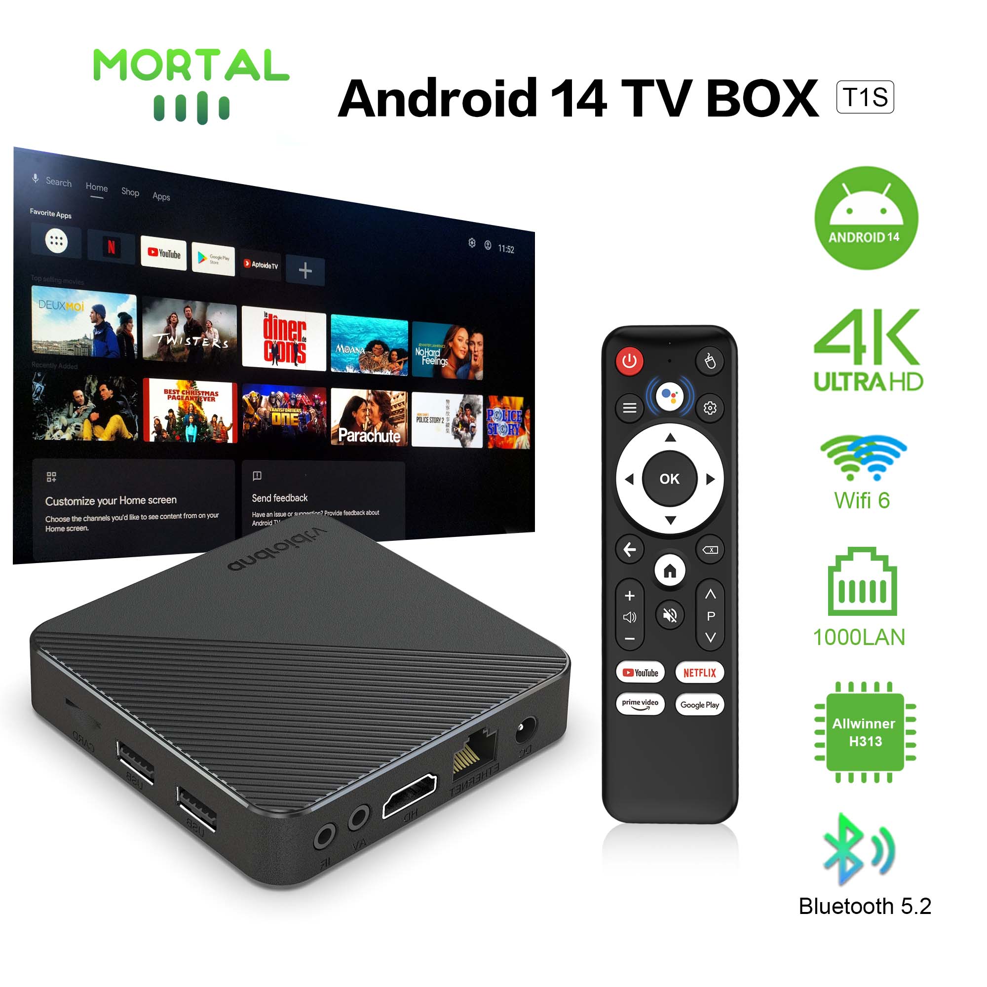 Smart Home Youtube - Android14 Умный домашний кинотеатр TV Box