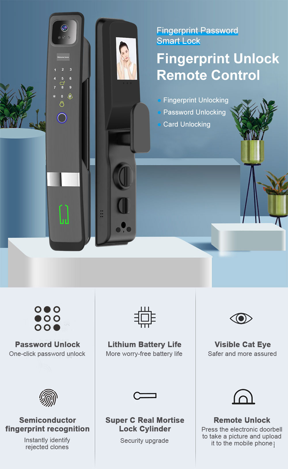 Tuya Wi-Fi отпечаток пальца 3D – обзор и цена Video Doorbell
