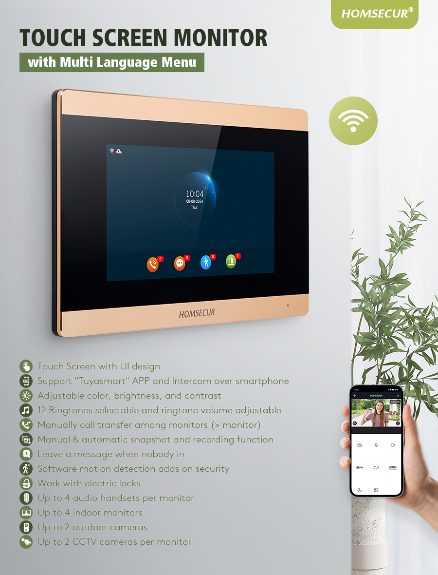 HOMSECUR BA15D-G Внутренний мо – обзор и цена Video Doorbell