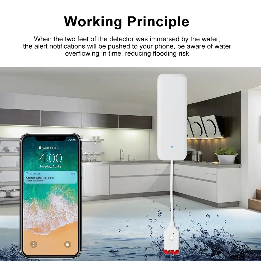 Умный датчик утечки воды Tuya, – обзор и цена Wifi Water Sensor