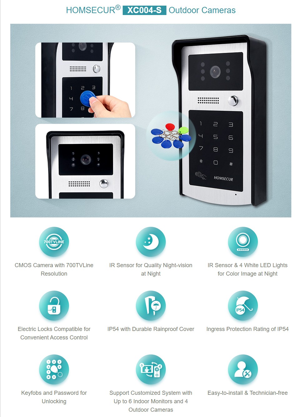 Уличная камера HOMSECUR XC004- – обзор и цена Video Doorbell